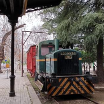 Ausrangierte Lok im stillgelegten Bahnhof - Via Verde del Aceite - (c) Gabriele Beautemps